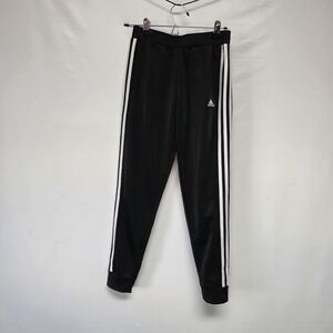 Adidas Track Pants Youth Large 14 Cup Bottoms Black 3 White Stripes Sports